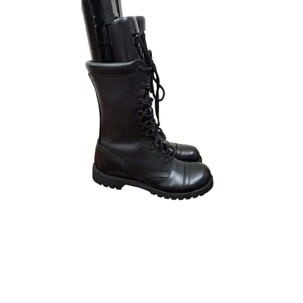 Nice Carolina Jump Boots Black Leather Made In Usa Sz 8 Paratrooper